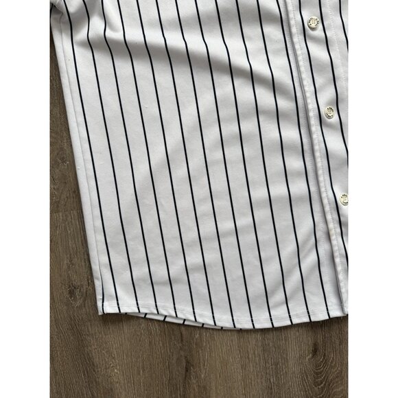 Vintage Y2K New York Yankees MLB Derek Jeter Pinstripe Baseball Jersey #2 2XL - Picture 7 of 16